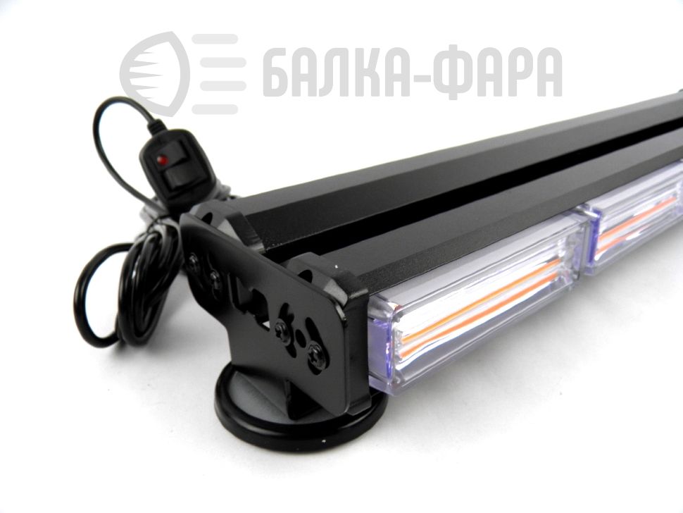 Балка проблесковая двусторонняя, жёлтая 74см cob-7p 9-30V  