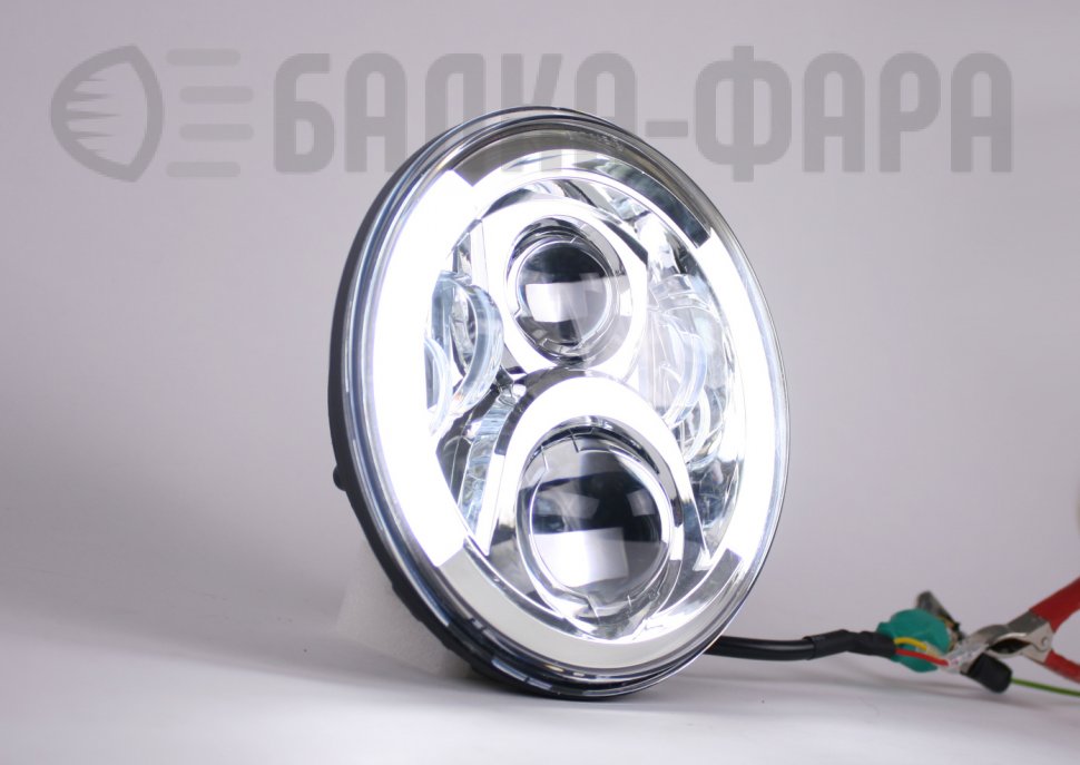 Комплект (2 шт.) светодиодных фар головного света 90 Ватт, хром JH07