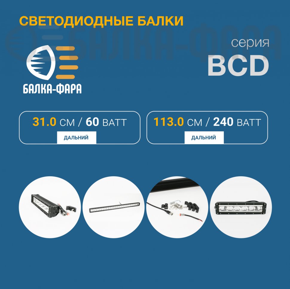 Светодиодная балка на 60 Ватт, серия BCD