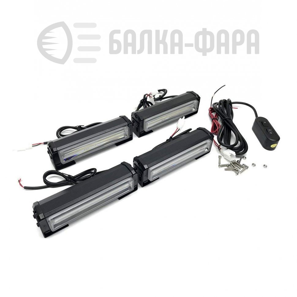 Фары проблесковые  40W 12-24V желтые к-кт 4 шт.